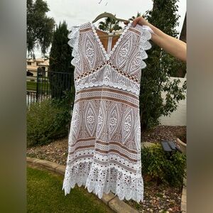 Michael Kors White Lace Sleeveless Dress